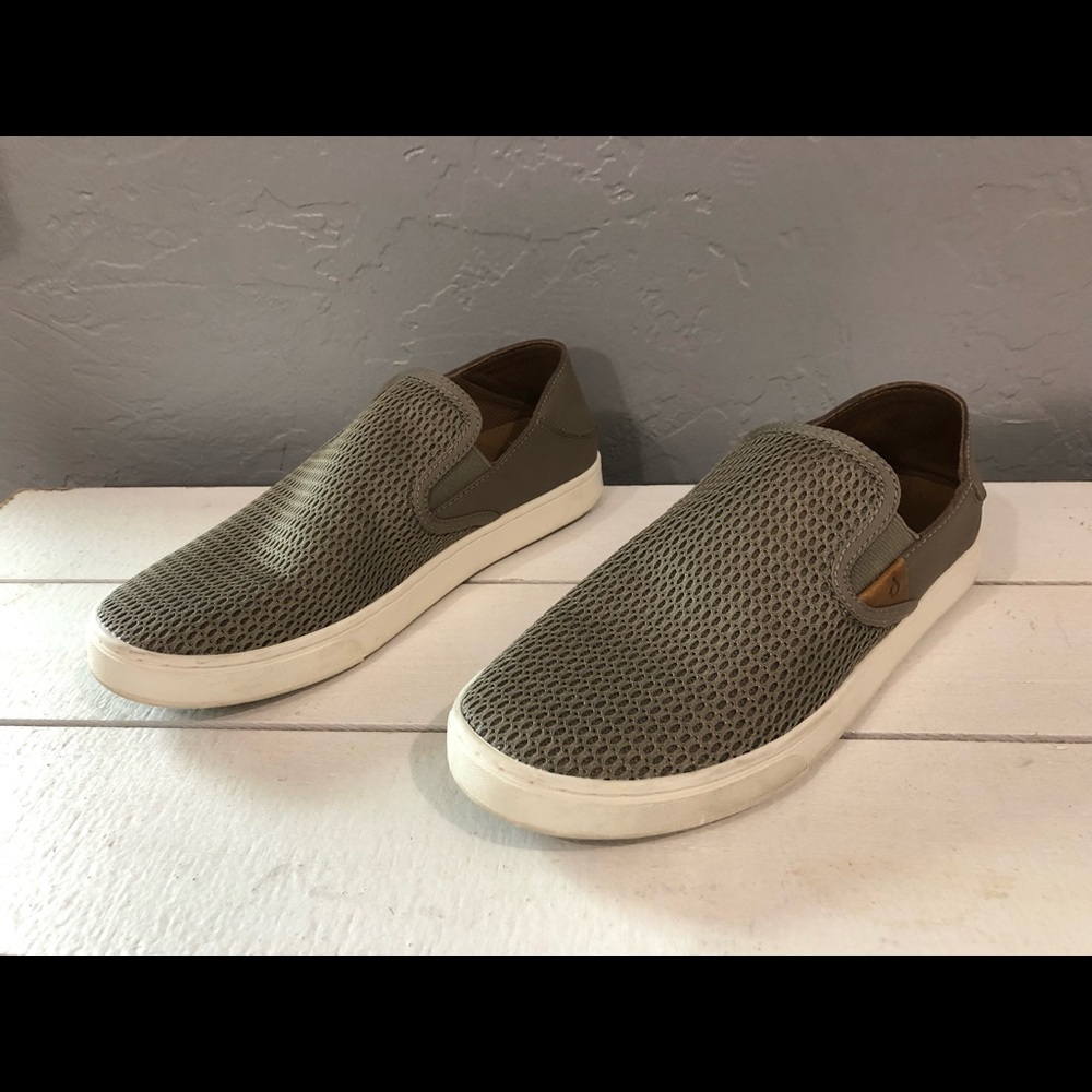 Olukai Pehuea Slip On Taupe Mesh Sz 7.5